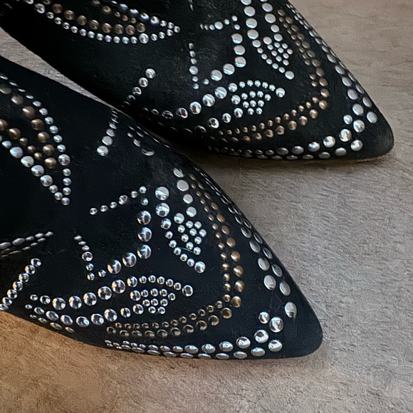 Isabel Marant Milwaukee Western Black Ankle Embellished Bootie Size 38 US 7 - Picture 14 of 14